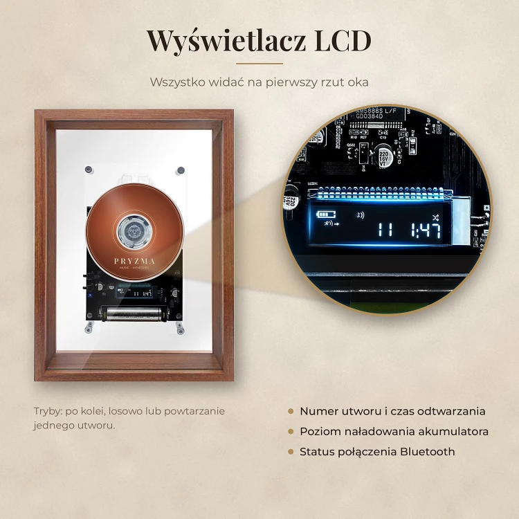 Wyświetlacz LCD odtwarzacza CD PRYZMA
